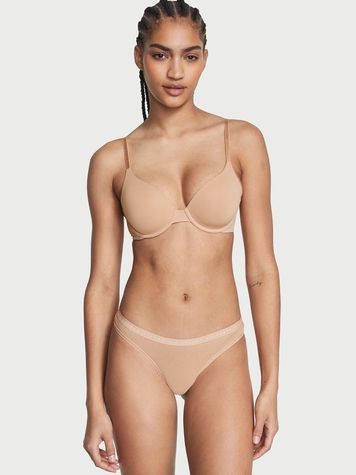Жіночі трусики Танга Victoria's Secret 623539083 бежеві 623539083 фото