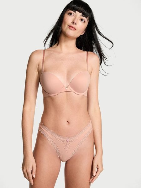 Мереживні трусики Бразиліана Victoria's Secret 337650812 бежеві 337650812 фото