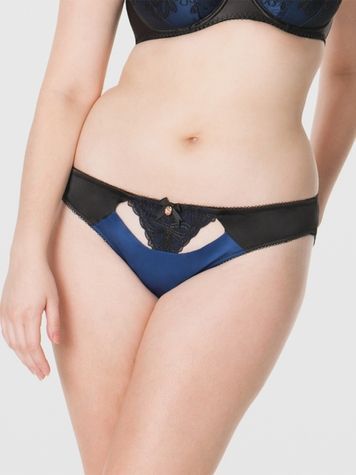 Трусики бразиліана Scantilly ST2505 з середньою посадкою ST2505_чорниця з чорним фото