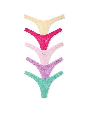 Набор трусиков Танга PINK от Victoria's Secret 477308375 (5шт) 477308375 фото