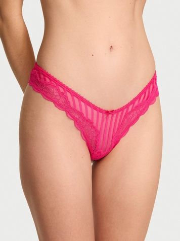 Кружевные трусики Танга Victoria's Secret 664008785 розовые 664008785 фото