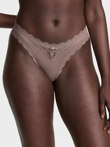 Кружевные трусики Бразилиана Victoria's Secret 750951269 коричневые 750951269 фото
