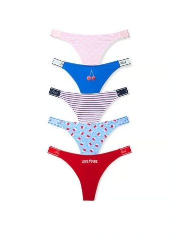 Набір трусиків Танга PINK від Victoria's Secret 536885850 (5шт) 536885850 фото