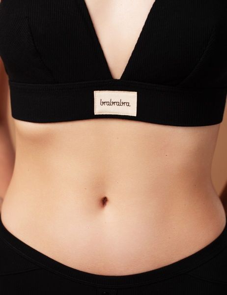 Бюстгальтер з трикутною чашкою brabrabra SLZ25301214 без кісточок SLZ25301214_чорний фото