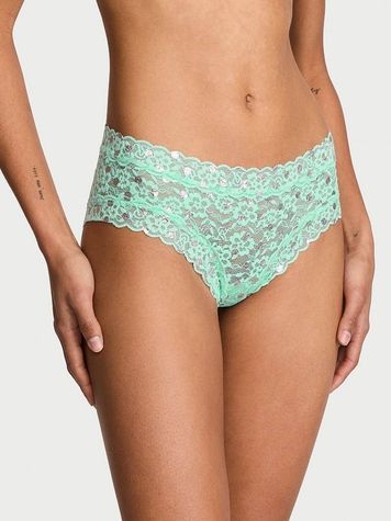Кружевные трусики Чики Victoria's Secret 860603632 зеленые 860603632 фото