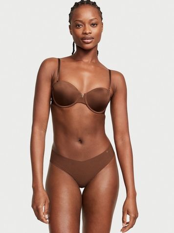 Безшовні трусики Танга Victoria's Secret 673478916 коричневі 673478916 фото