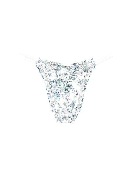 Кружевные трусики Танга Victoria's Secret 923656214 белые, зеленые 923656214 фото