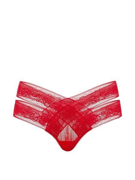 Кружевные трусики Чики Victoria's Secret 861316571 красные 861316571 фото