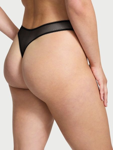 Жіночі трусики Танга Victoria's Secret 809659926 чорні 809659926 фото