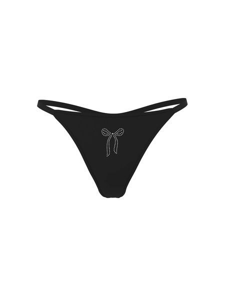 Женские трусики Танга PINK от Victoria's Secret 90012207 черные 90012207 фото