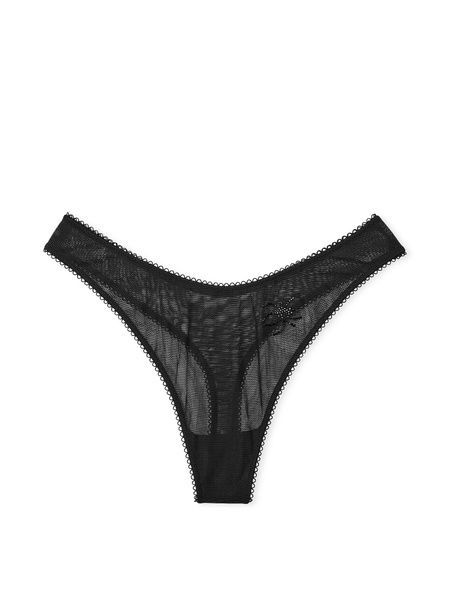 Жіночі трусики Танга Victoria's Secret 809659926 чорні 809659926 фото
