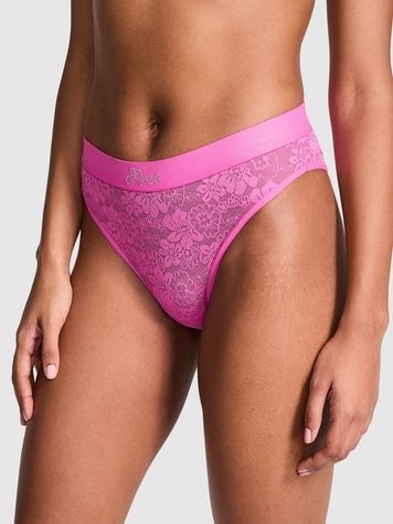 Мереживні трусики Бразиліана PINK від Victoria's Secret 84975877 рожеві 84975877 фото