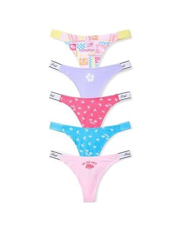 Набор трусиков Танга PINK от Victoria's Secret 708988434 (5шт) 708988434 фото