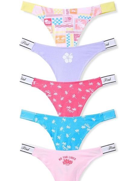 Набор трусиков Танга PINK от Victoria's Secret 708988434 (5шт) 708988434 фото