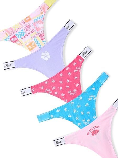 Набор трусиков Танга PINK от Victoria's Secret 708988434 (5шт) 708988434 фото
