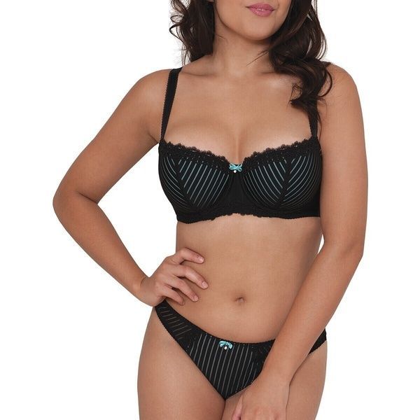 Трусики стрінги Curvy Kate SG2102 з середньою посадкою SG2102_чорний з блакитним фото