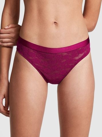 Кружевные трусики Танга PINK от Victoria's Secret 657926230 розовые 657926230 фото