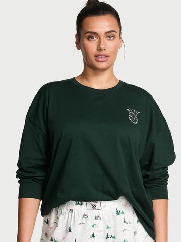 Домашний лонгслив Victoria's Secret 714626898 Зеленый 714626898 фото