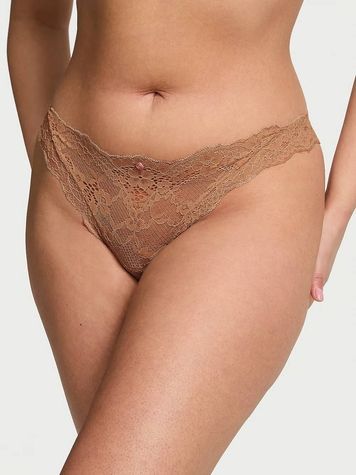 Кружевные трусики Бикини Victoria's Secret 587051362 коричневые 587051362 фото