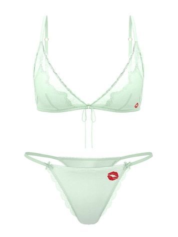 Комплект жіночої білизни Victoria's Secret 489430980 зелений 489430980 фото