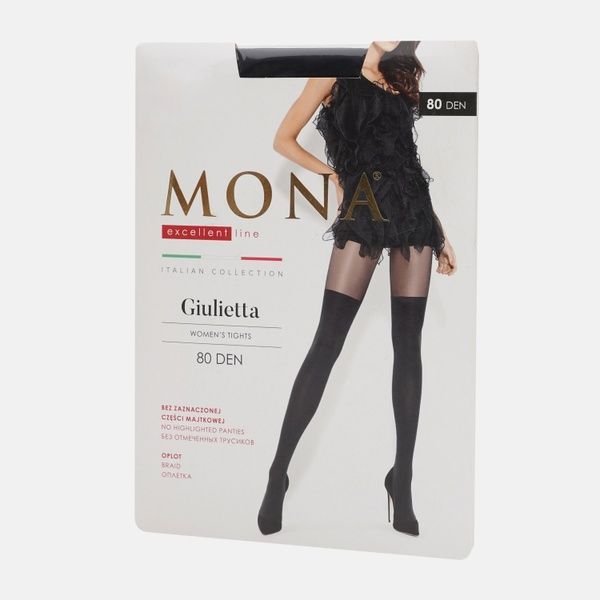 Колготки з імітацією панчох MONA GIULIETTA 80 Den nero GIULIETTA_80_nero фото