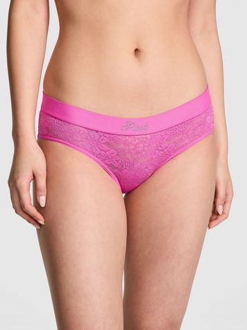 Мереживні трусики Хіпстери PINK від Victoria's Secret 439546856 рожеві 439546856 фото