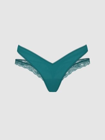 Женские трусики Танга Victoria's Secret 361837041 бирюзовые 361837041 фото