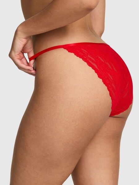 Кружевные трусики Бикини PINK от Victoria's Secret 684052679 красные 684052679 фото
