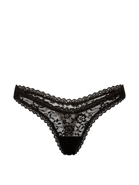 Кружевные трусики Танга Victoria's Secret 577885004 черные 577885004 фото