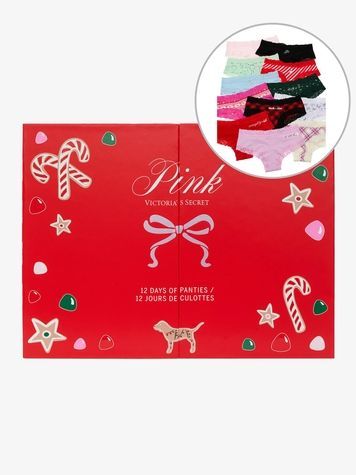 Праздничный адвент-календарь с трусиками PINK от Victoria's Secret 432658317 (12шт) 432658317 фото