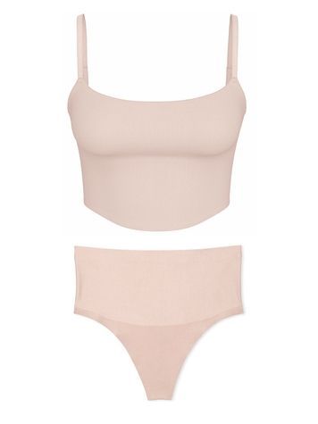 Комплект жіночої білизни Victoria's Secret 146069596 Бежевий 146069596 фото
