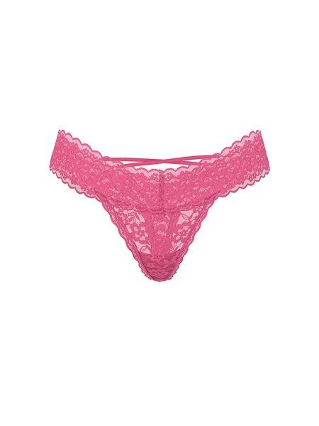 Кружевные трусики Танга Victoria's Secret 649906116 розовые 649906116 фото
