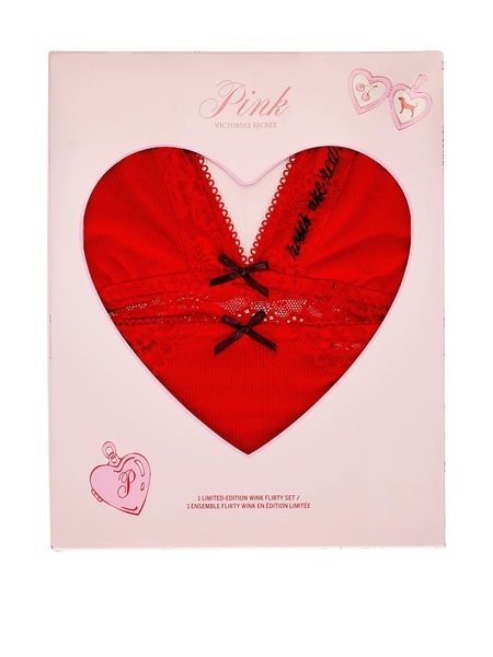 Комплект жіночої білизни PINK від Victoria's Secret 129263807 Червоний 129263807 фото