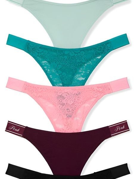 Набір трусиків Танга PINK від Victoria's Secret 618536646 (5шт) 618536646 фото