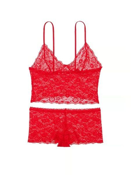 Красная пижама Victoria's Secret 301557945 майка-топ и шорты 301557945 фото