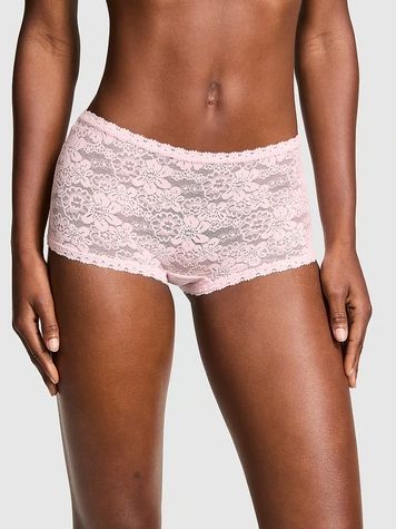 Кружевные трусики Шорты PINK от Victoria's Secret 507227886 розовые 507227886 фото
