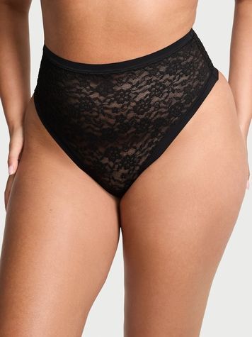 Мереживні трусики танга Victoria's Secret 30892911 з високою талією 30892911 фото