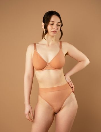 Бюстгальтер спейсер brabrabra SLZ26201308 з кісточками &mdash; Уцінка (дефект) SLZ26201308(д)_карамель фото