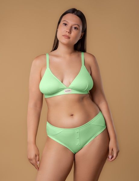 Бюстгальтер з трикутною чашкою brabrabra SLZ25301014 без косточек SLZ25301014_м'ята фото