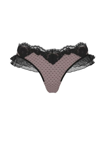 Кружевные трусики Танга Victoria's Secret 446659528 черные 446659528 фото