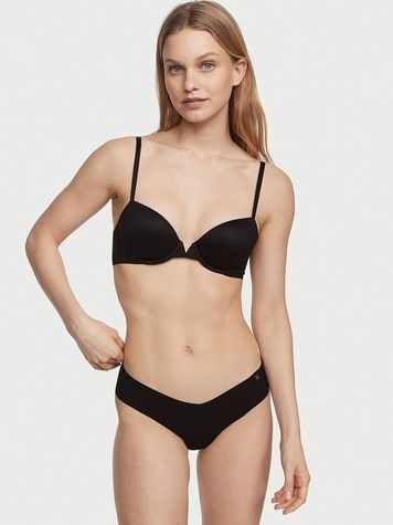 Бесшовные трусики Танга Victoria's Secret 893315227 черные 893315227 фото
