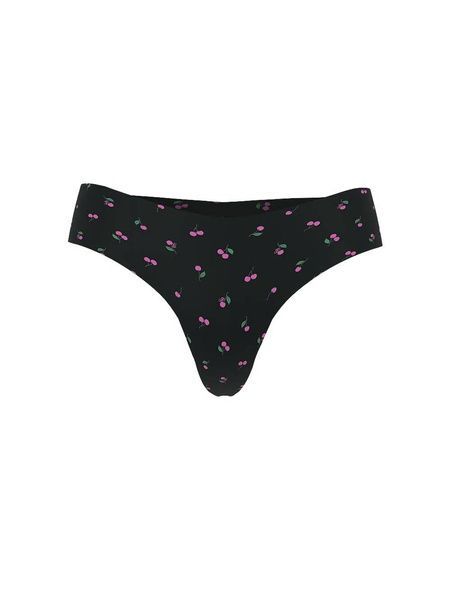 Безшовні трусики Танга PINK від Victoria's Secret 115566343 чорні 115566343 фото