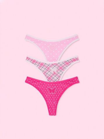 Набір трусиків Танга PINK від Victoria's Secret 426701675 (3шт) 426701675 фото
