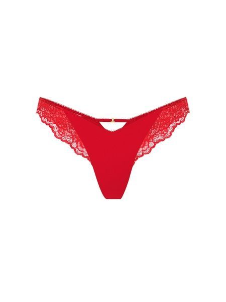 Мереживні трусики Танга Victoria's Secret 742088410 червоні 742088410 фото