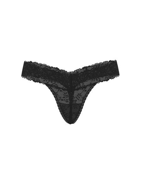 Кружевные трусики Танга PINK от Victoria's Secret 508999289 черные 508999289 фото