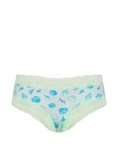 Мереживні трусики Чіки PINK від Victoria's Secret 216443247 зелені 216443247 фото