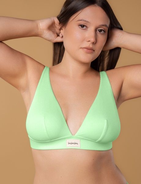 Бюстгальтер з трикутною чашкою brabrabra SLZ25301214 без косточек SLZ25301214_м'ята фото