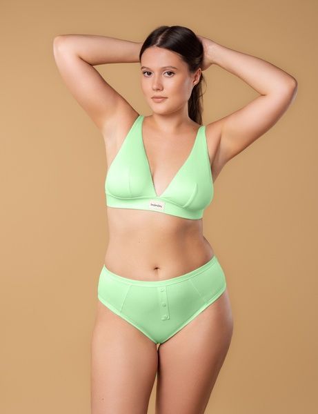 Бюстгальтер з трикутною чашкою brabrabra SLZ25301214 без косточек SLZ25301214_м'ята фото