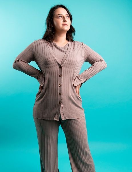 Кардиган трикотажний brabrabra HOM2216069 мокко HOM2216069_мокко фото