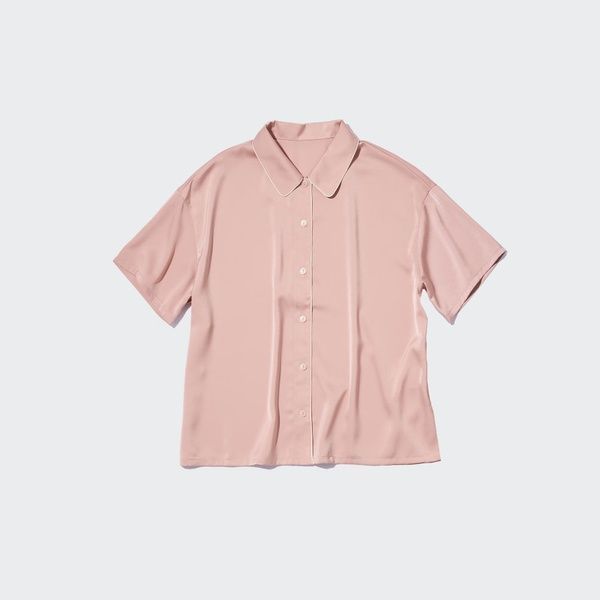 Розовая пижама UNIQLO 228931144 рубашка и шорты 228931144 фото
